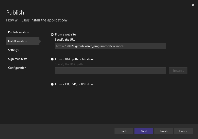 Setup a location where the app is getting stored