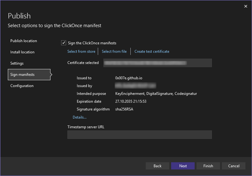 Add self-signed certificate